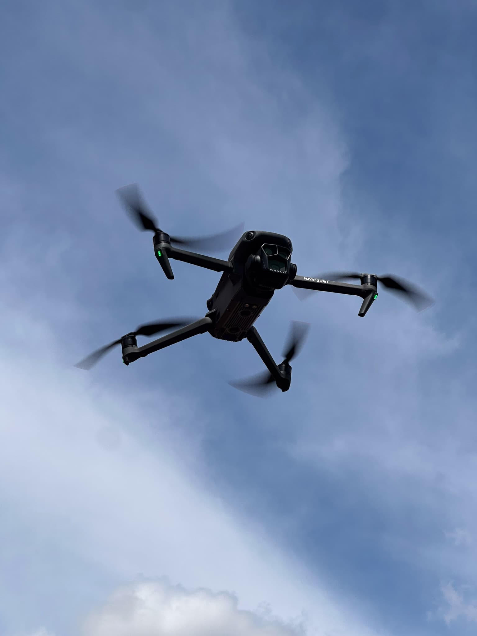 Drone roof inspection in progress