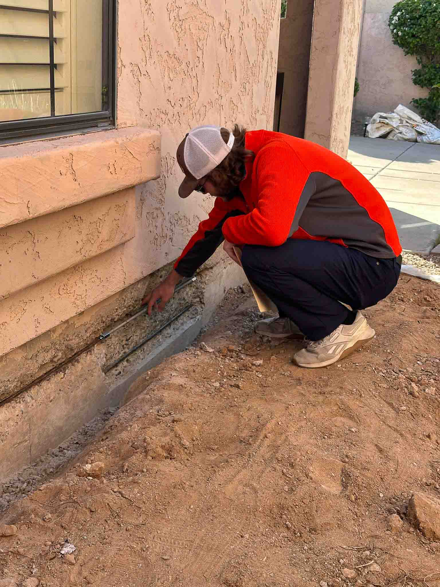 Foundation inspection in progress