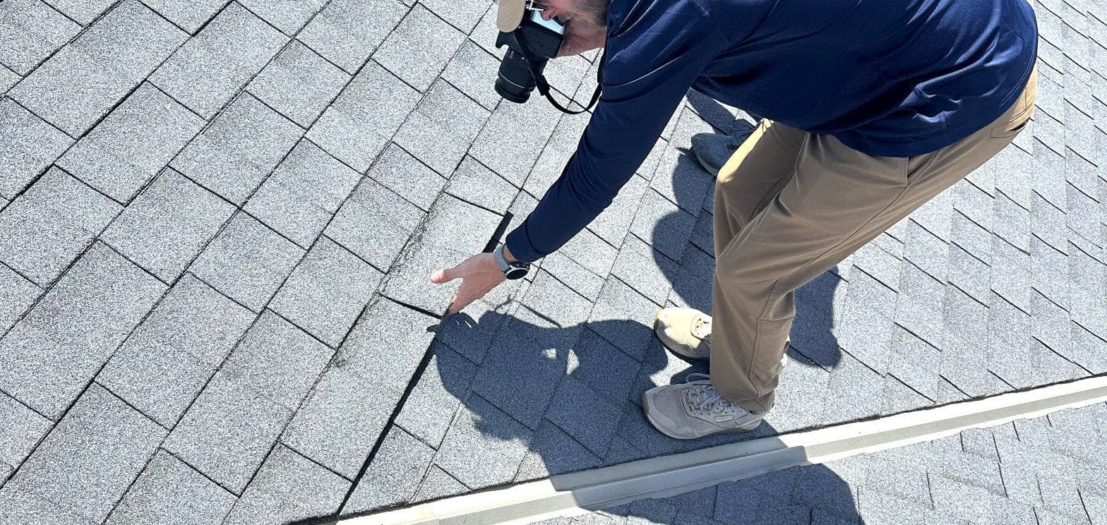 Roof inspection in progress