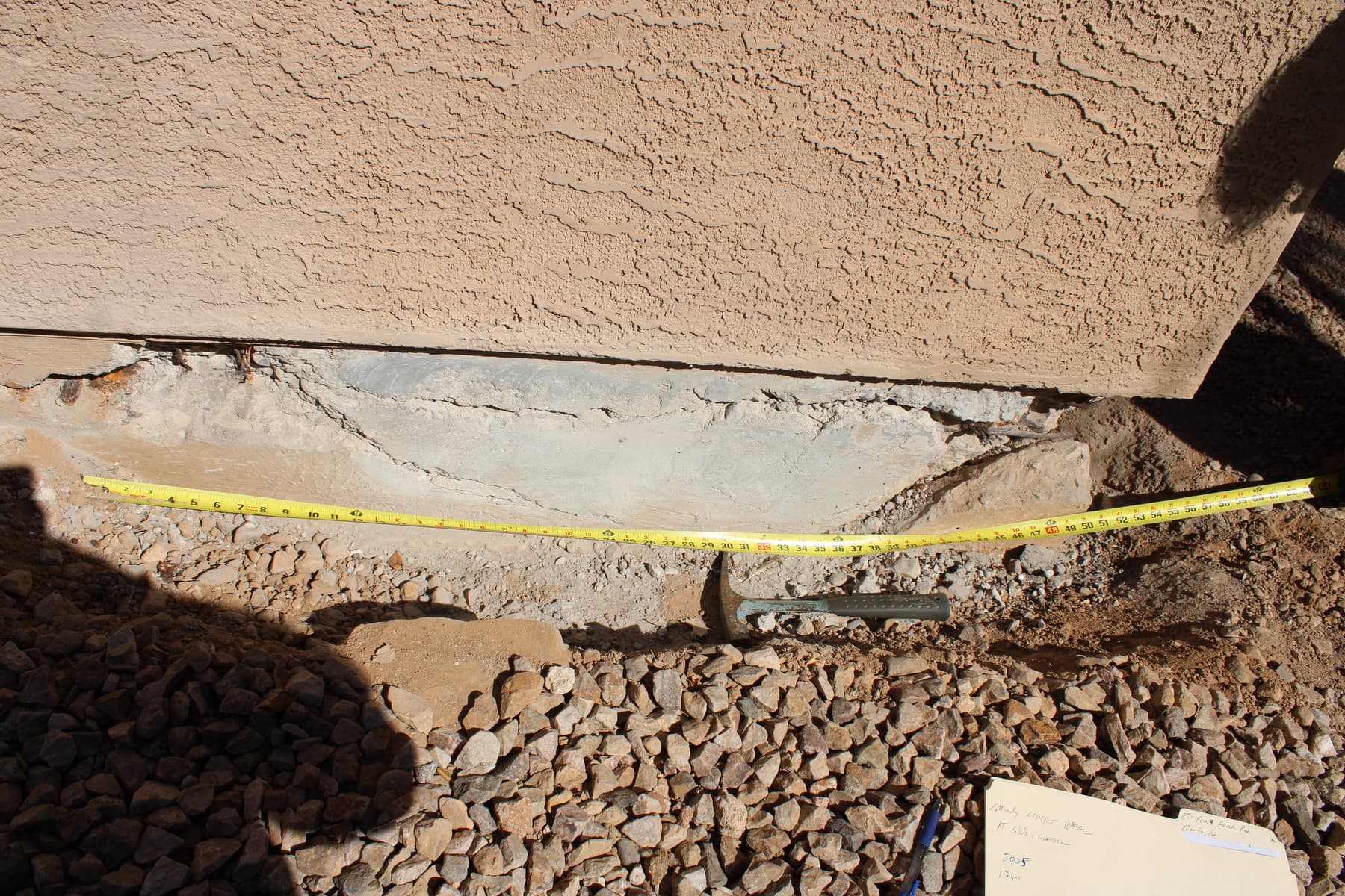 Foundation inspection at property